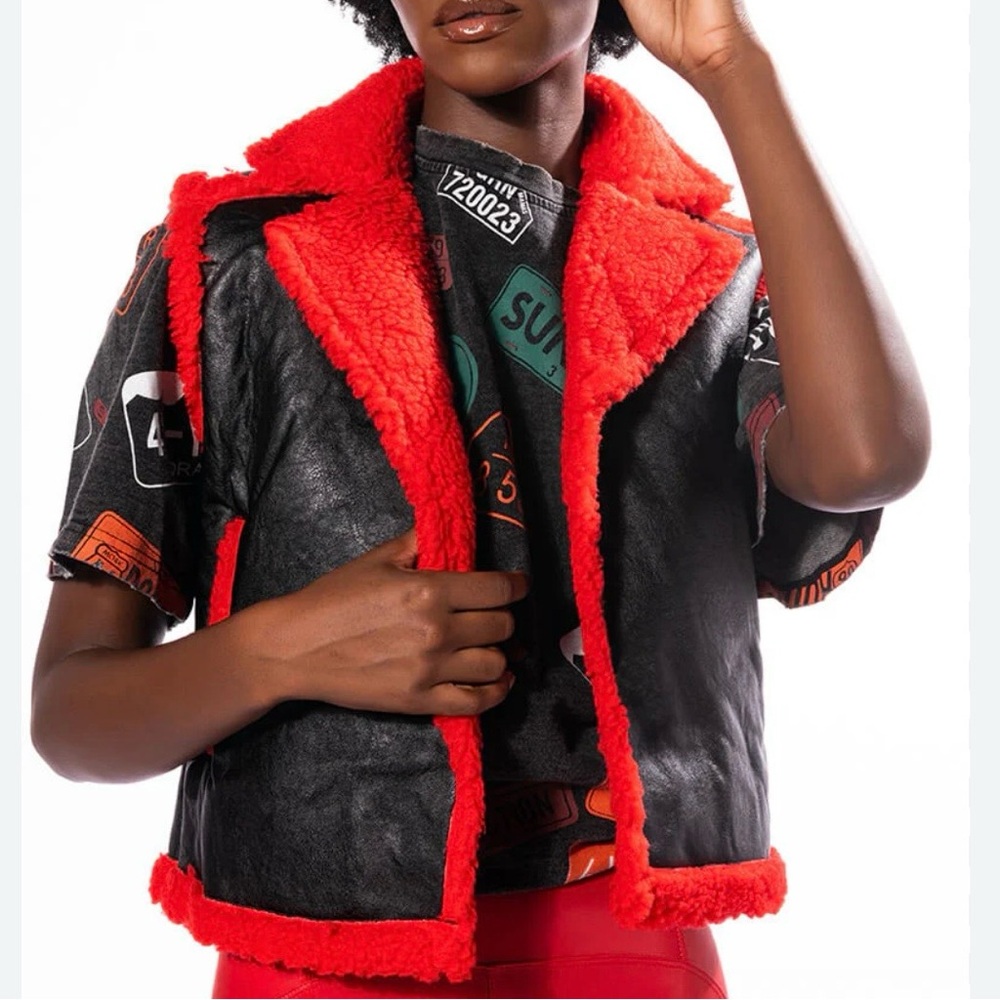 Stylish Black and Red Women's Vest